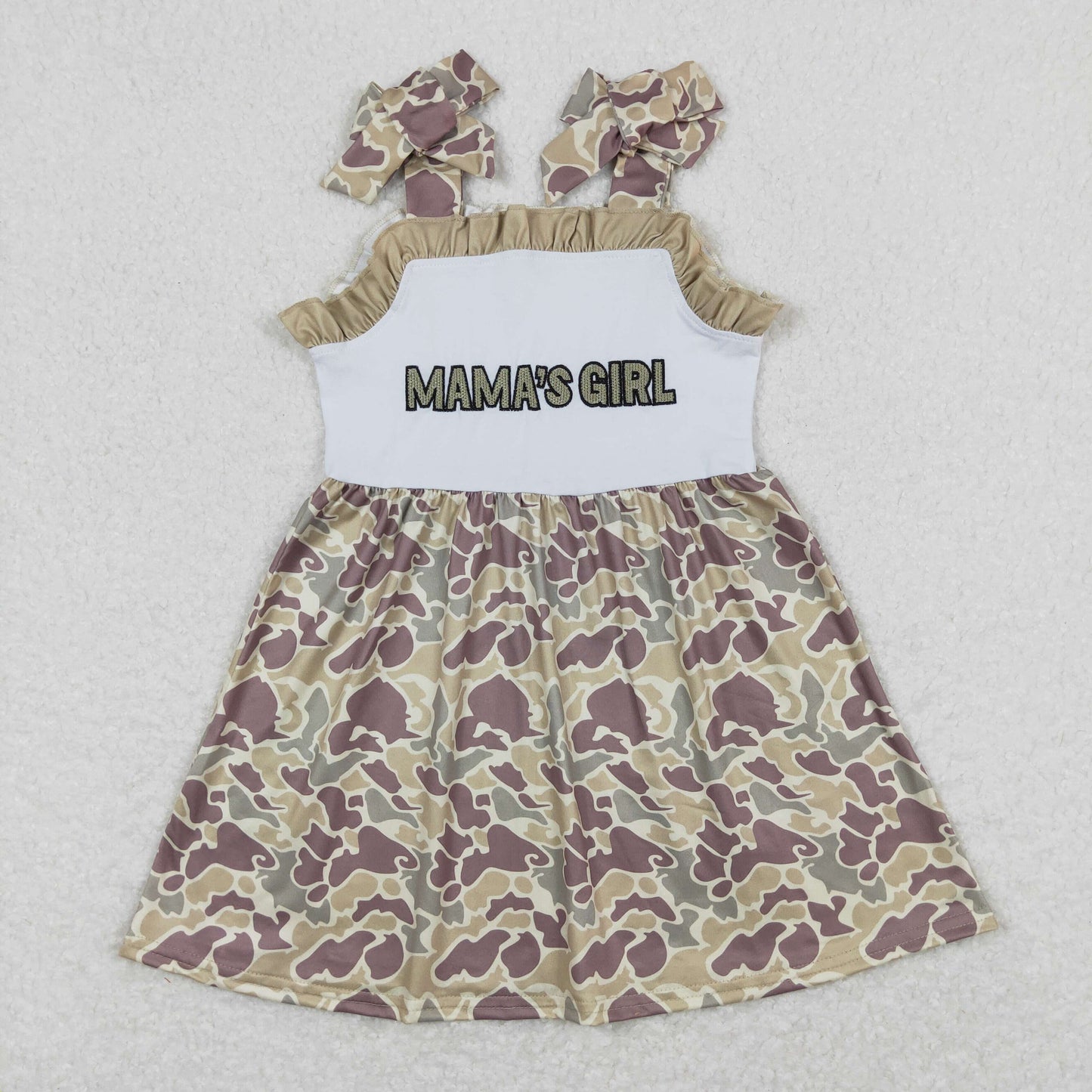 GSD0810 Girls Mama's Girl CAMO Dress Embroidery