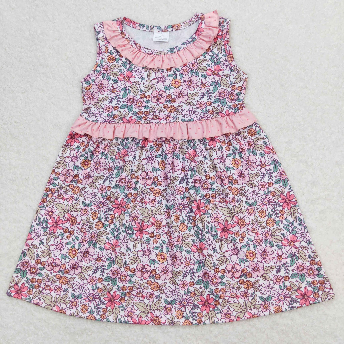 GSD0935 Girls Pink Floral Dress