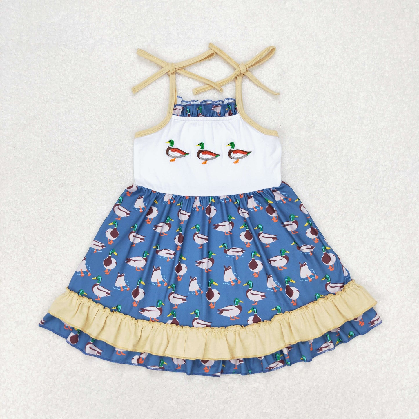 GSD0891 Girls Duck Dress Embroidery
