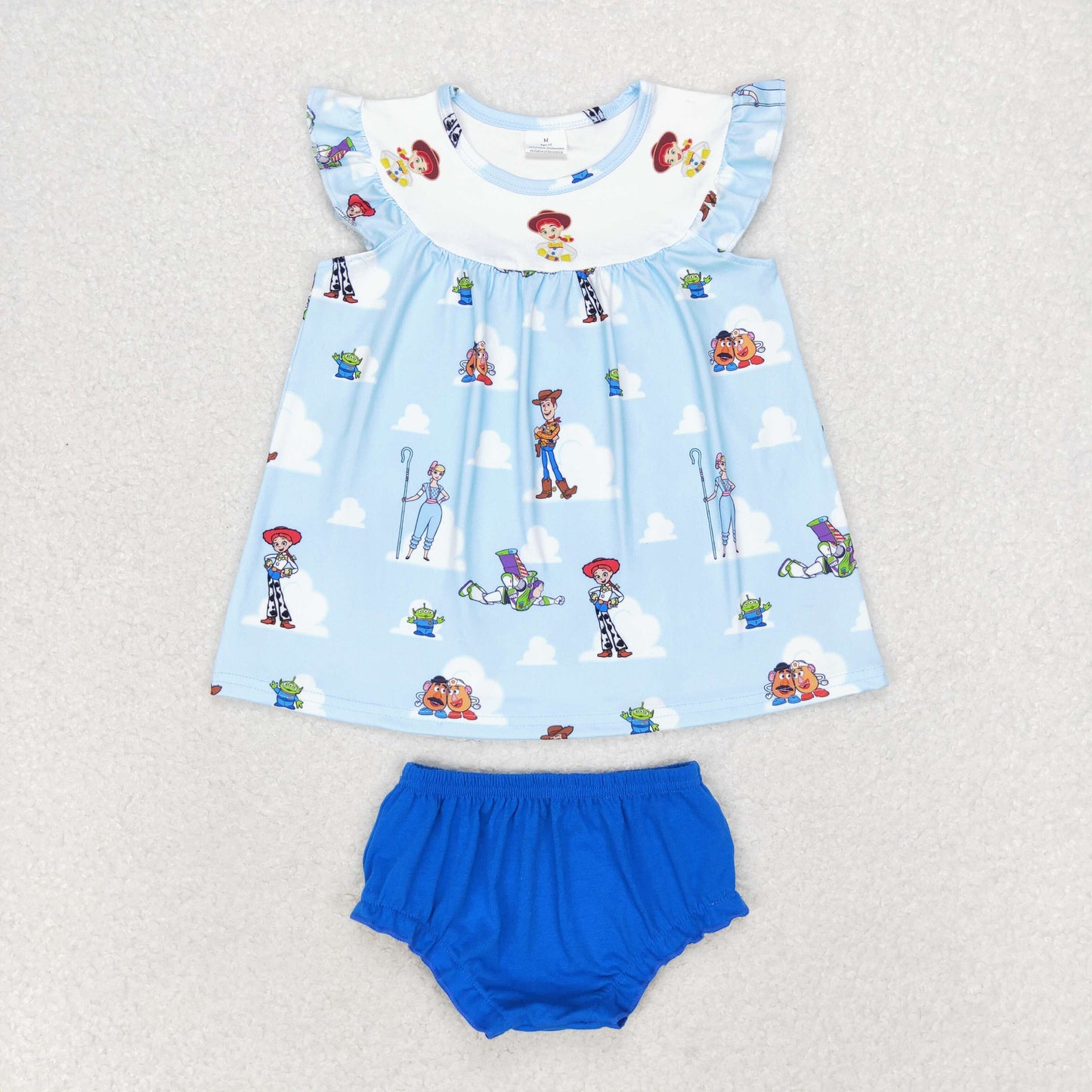 GBO0395 Light blue toy tunic bummies baby girls clothes