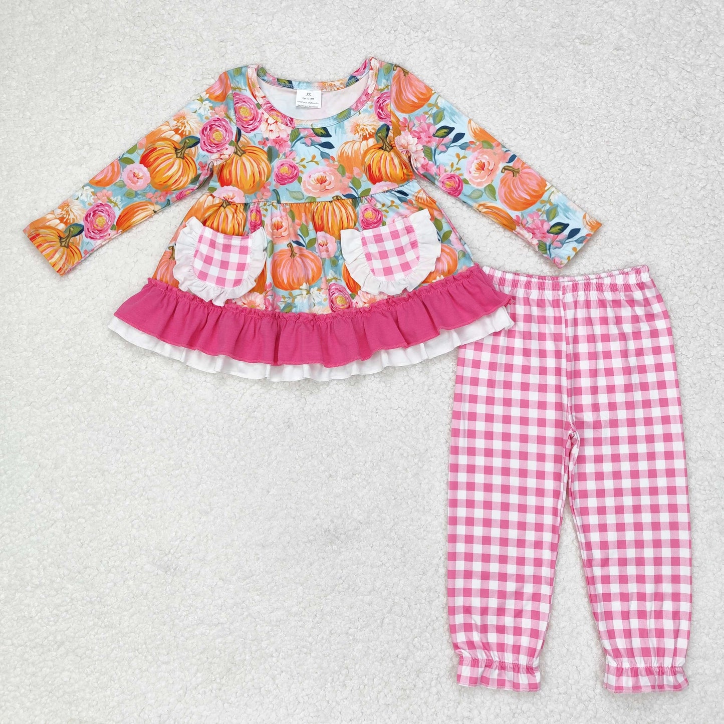 GLP1233 Girls pumpkin outfits Kids boutique wholesale clothing