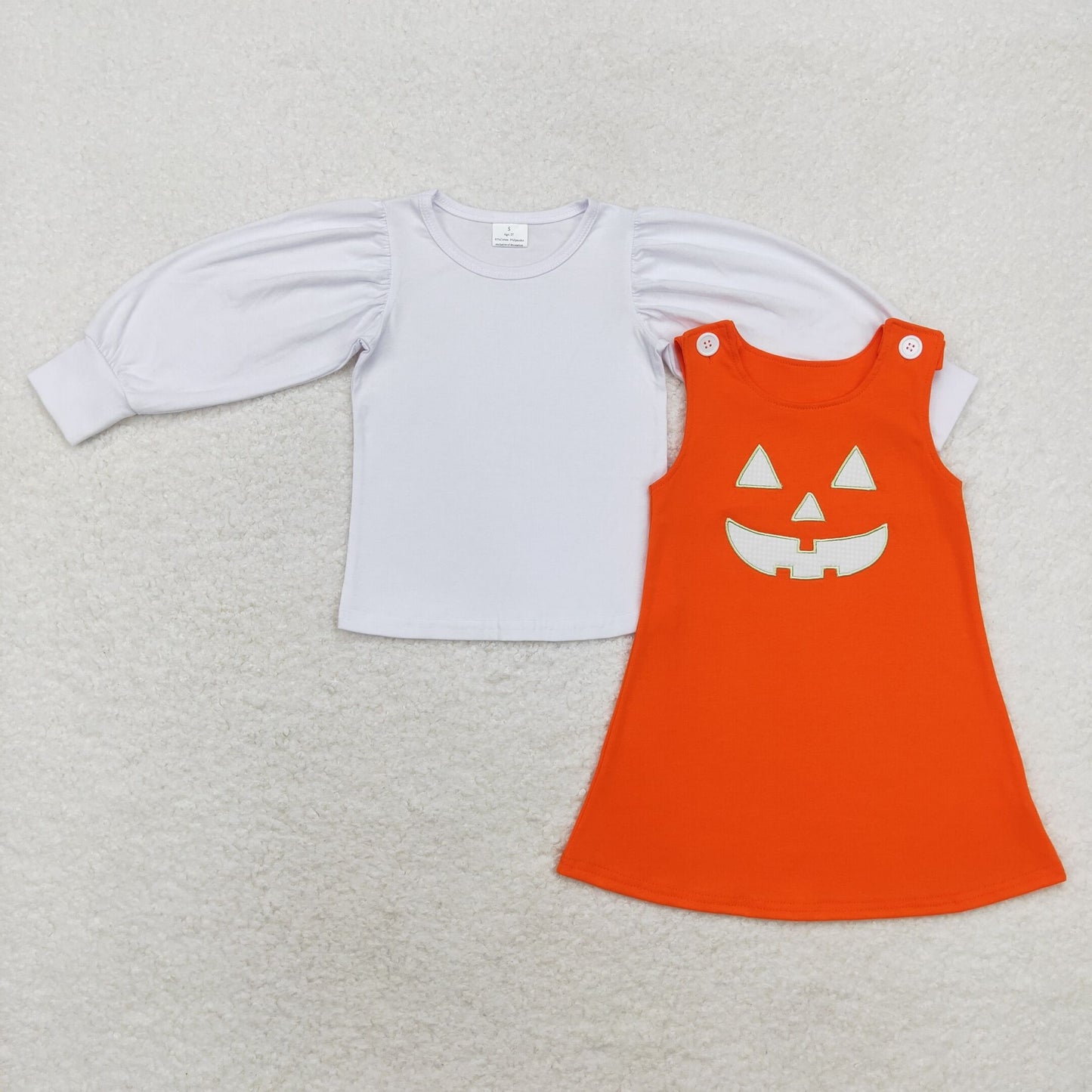 GLD0807 Girls Halloween Dress embroidery 2pcs