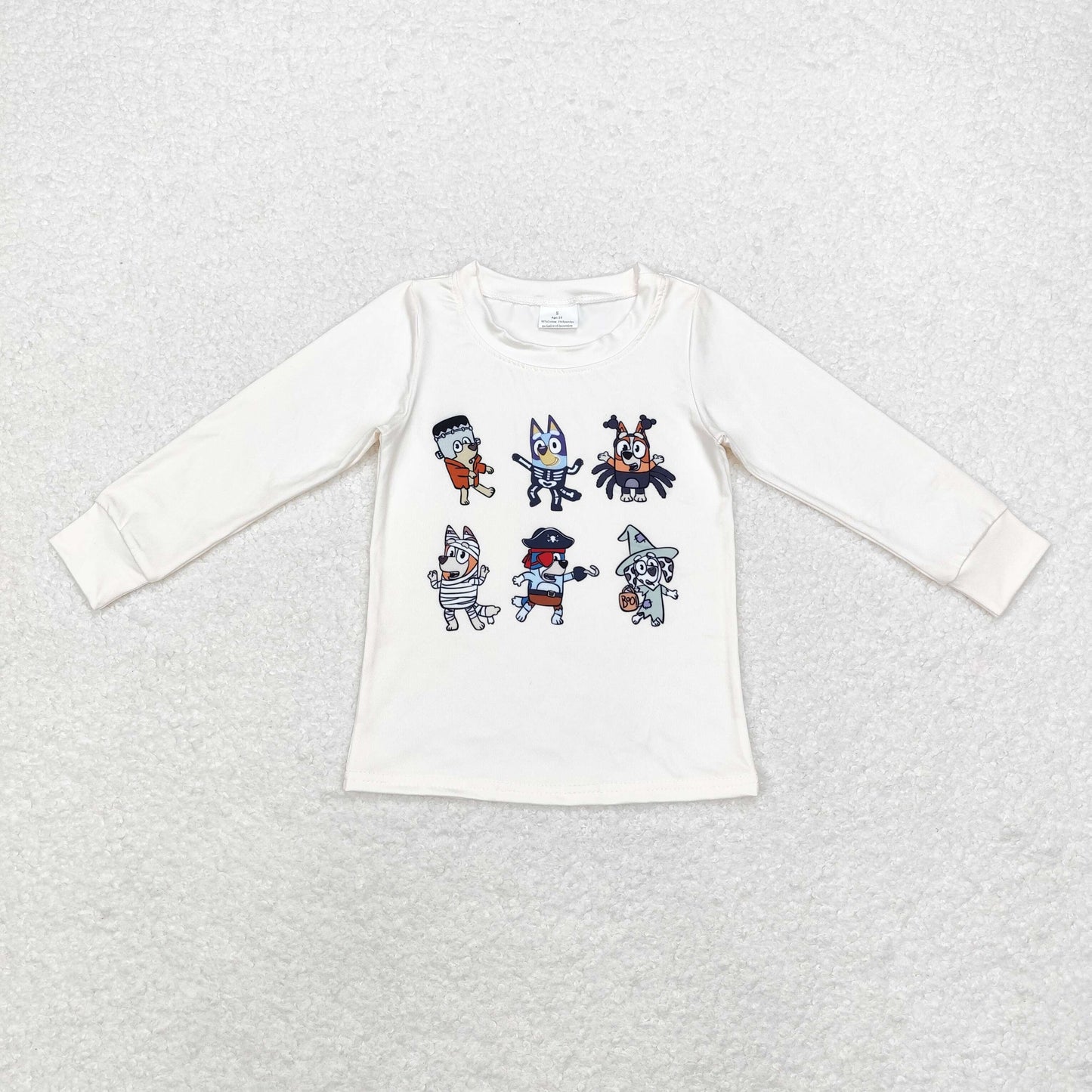 GT0701 long sleeve Halloween cartoon dog milk silk top