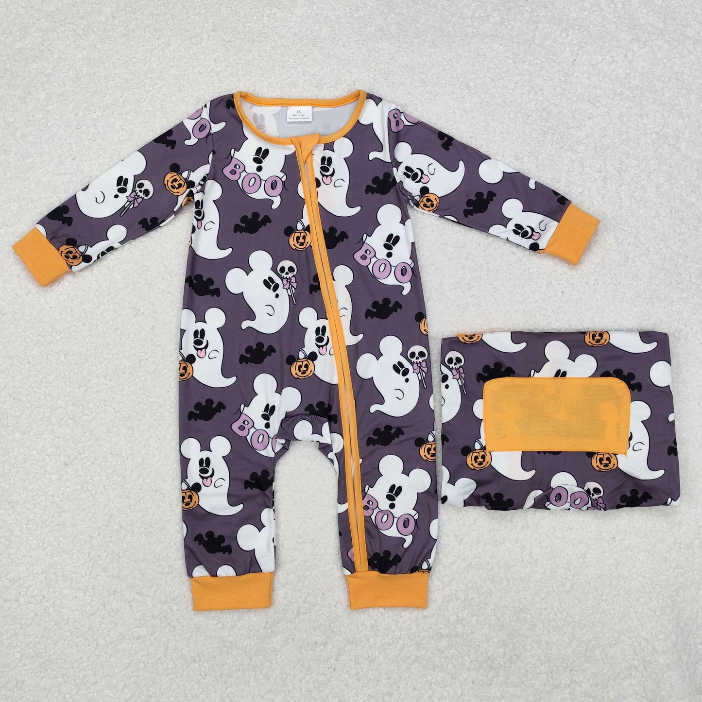 LR1425 Baby boys Halloween zipper romper