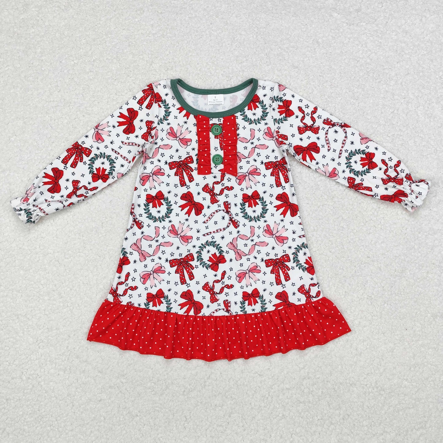 GLD0855 baby Girls Christmas Dress