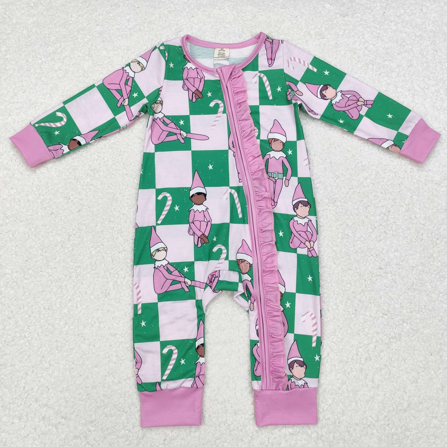 LR1818 Baby girls Christmas zipper romper