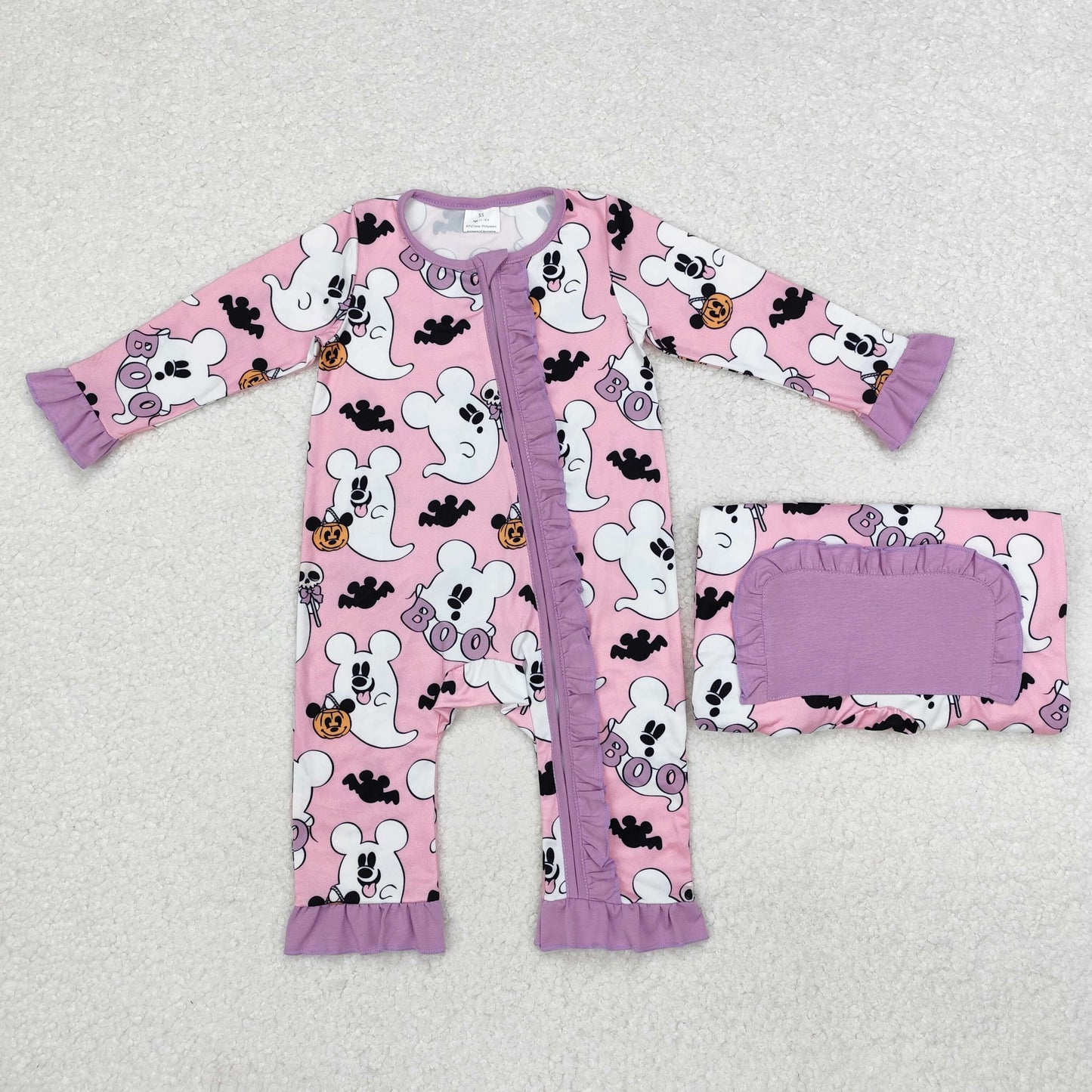 LR1424 Baby girls Halloween zipper romper