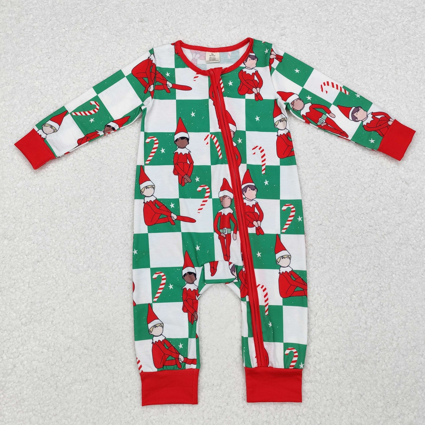 LR1817 Baby boys Christmas zipper romper