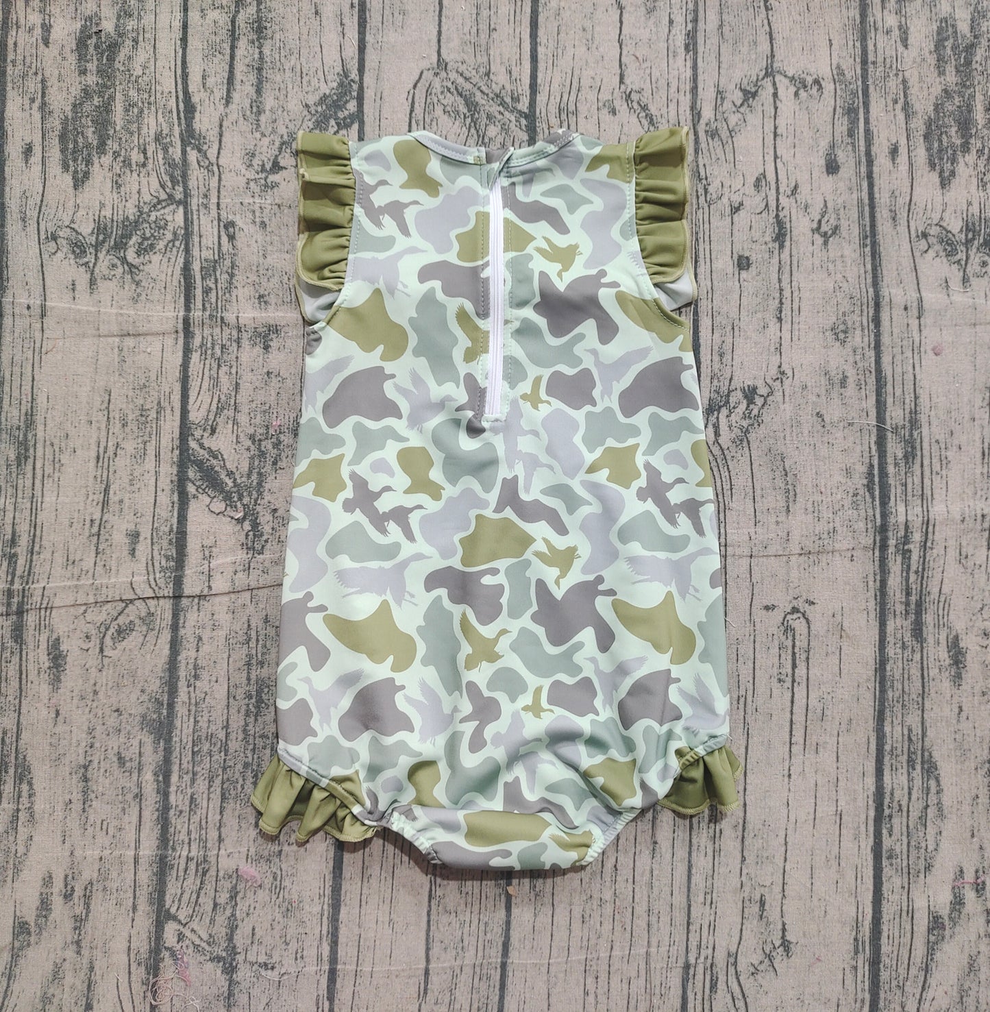 Pre-order S0596 Baby girls camo floral swimsuit