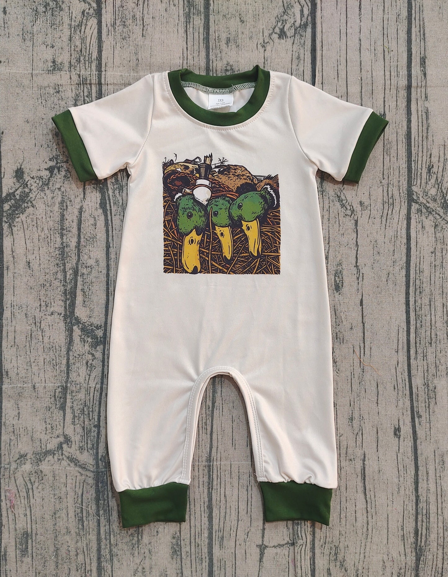 Pre-order SR3681 baby boys duck short sleeve romper