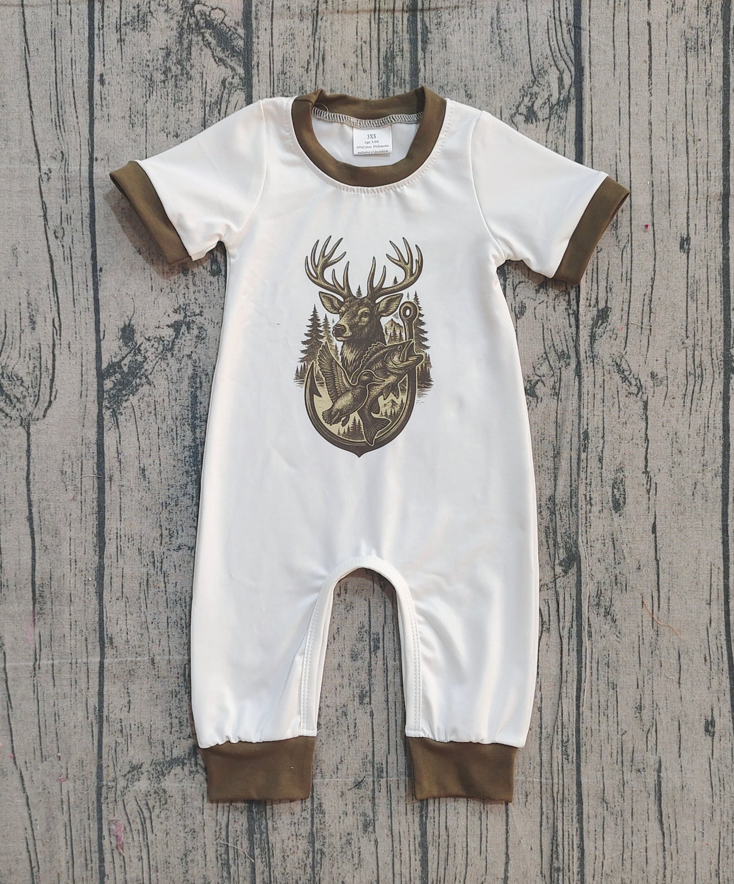 Pre-order SR3683 baby boys deer short sleeve romper