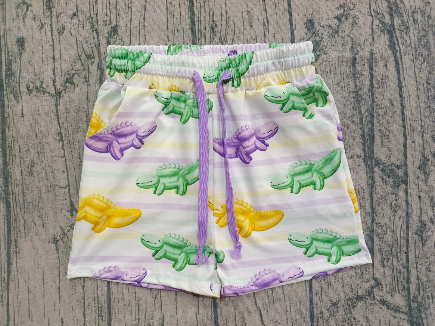 Pre-order SS0678 baby boys Mardi Gras Crocodile shorts