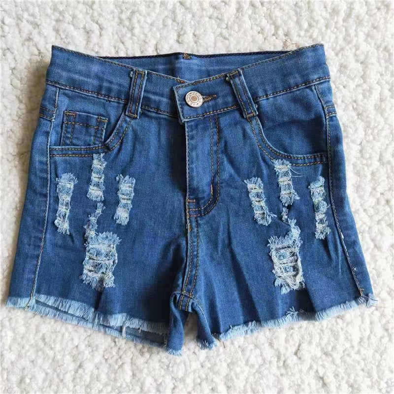 Girls Summer Blue Denim Shorts