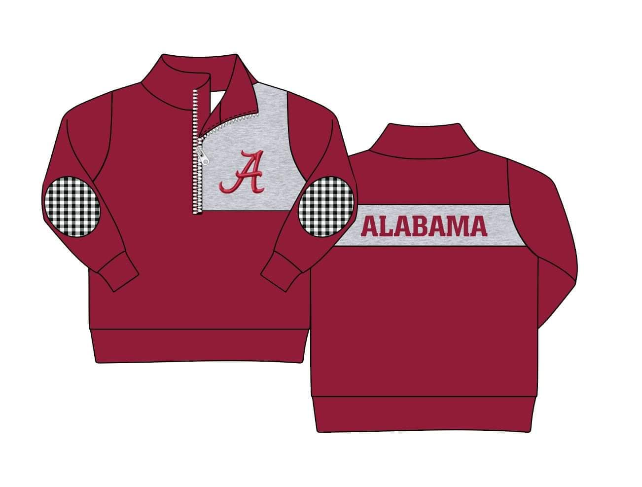 MOQ 3 Custom design baby Boys team ALABAMA Pullover