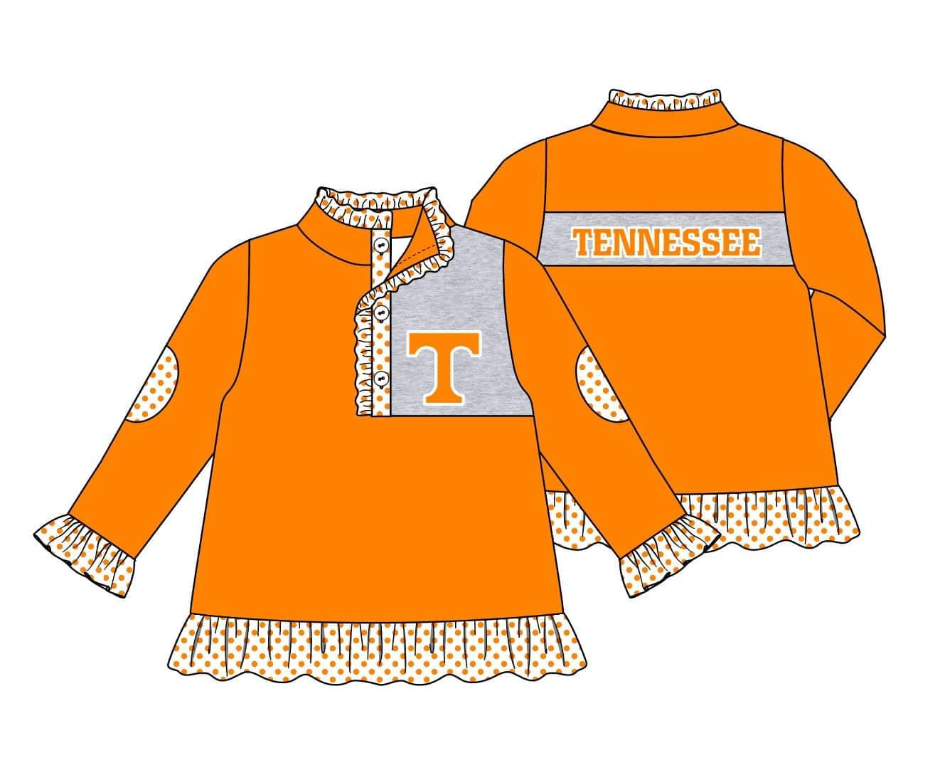 MOQ 3 Custom design baby Girls team TENNESSEE Pullover