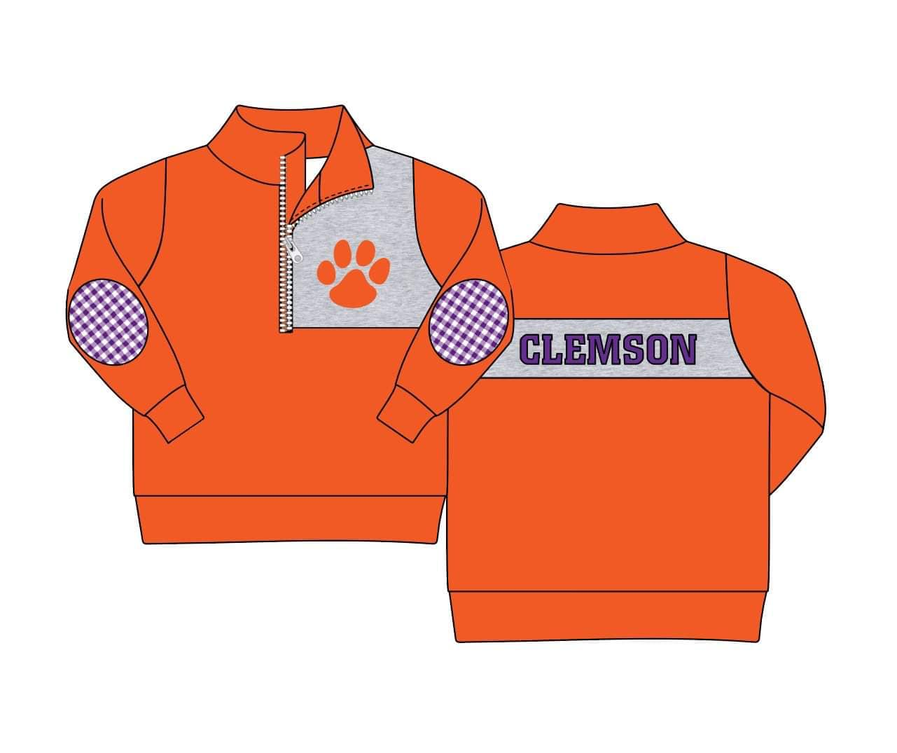 MOQ 3 Custom design Boys team CLEMSON Pullover
