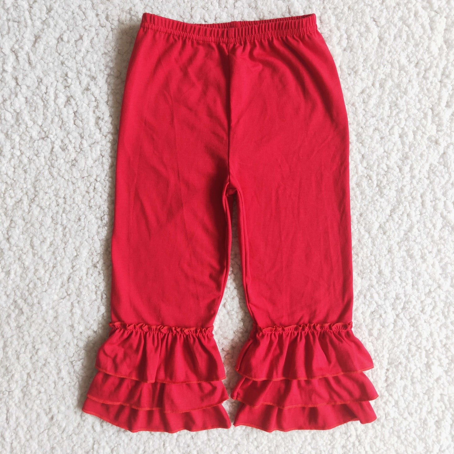 Girls Ruffled Pants Red