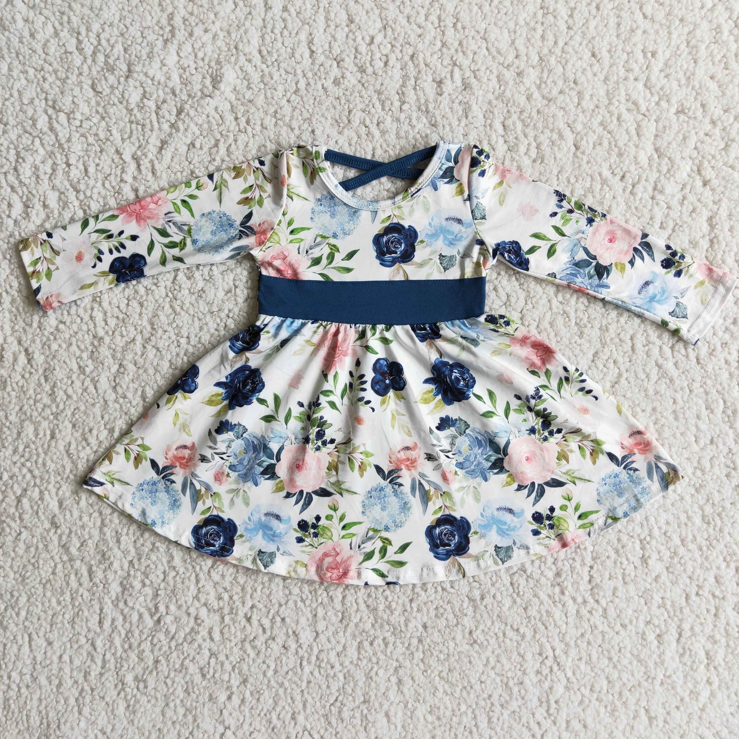 2.99 6 A8-5 Girls Floral Dress Long Sleeves