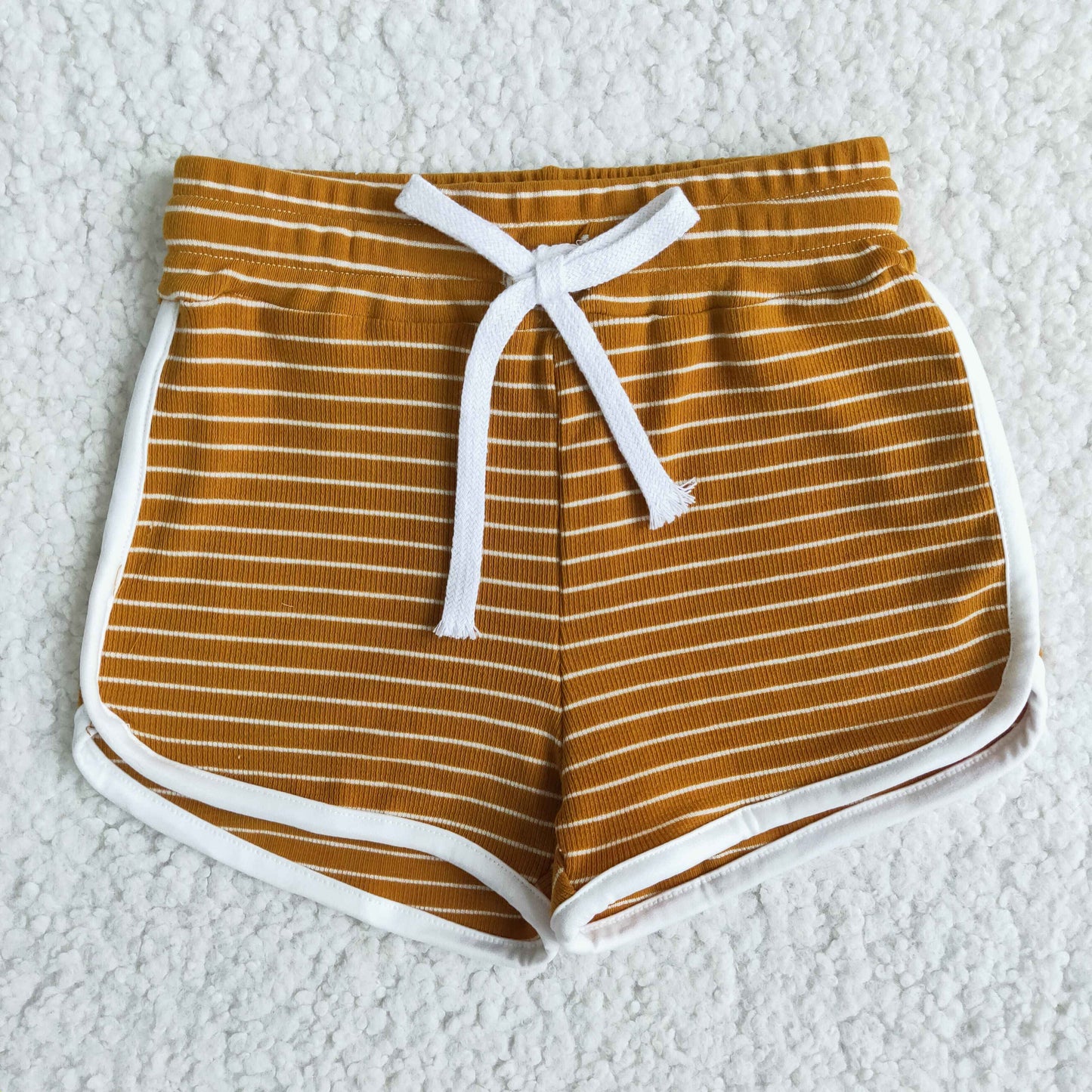 Girls Ginger Stripe Cotton Shorts