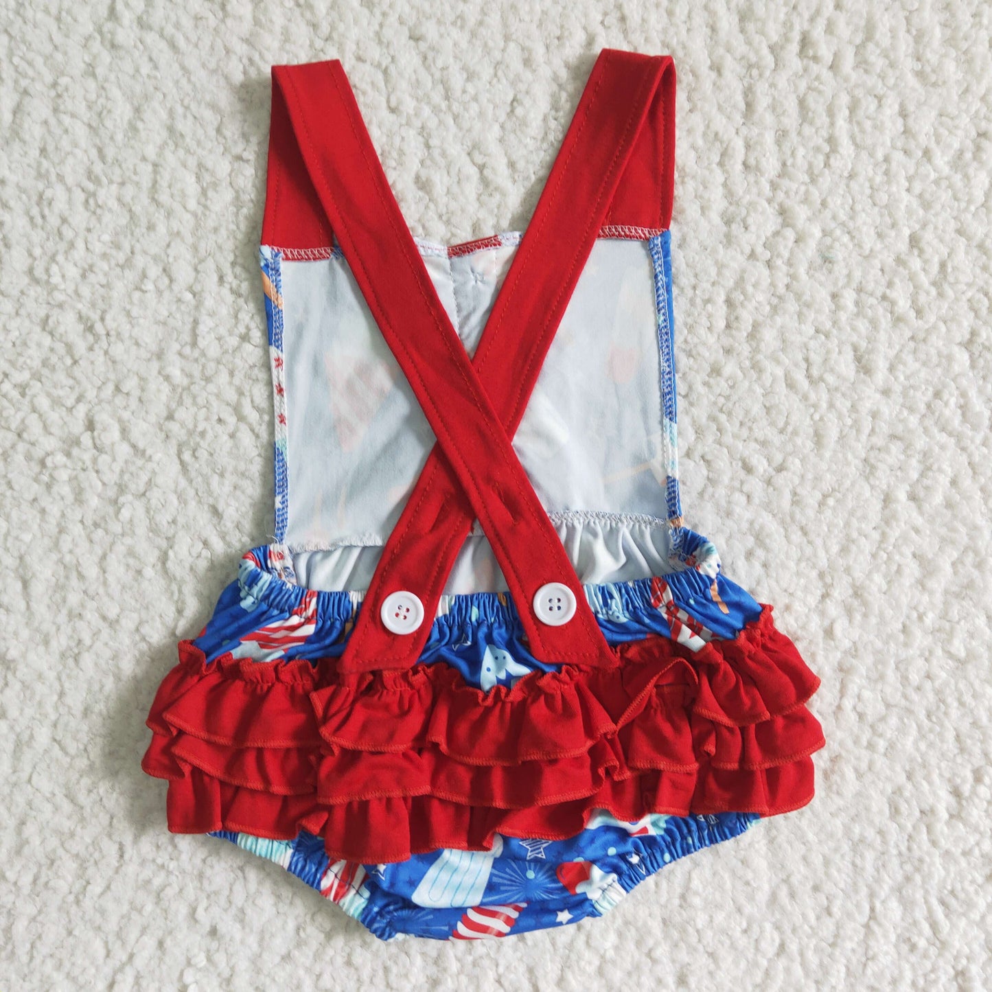 Girls July Fourth Rompers Sleeveless