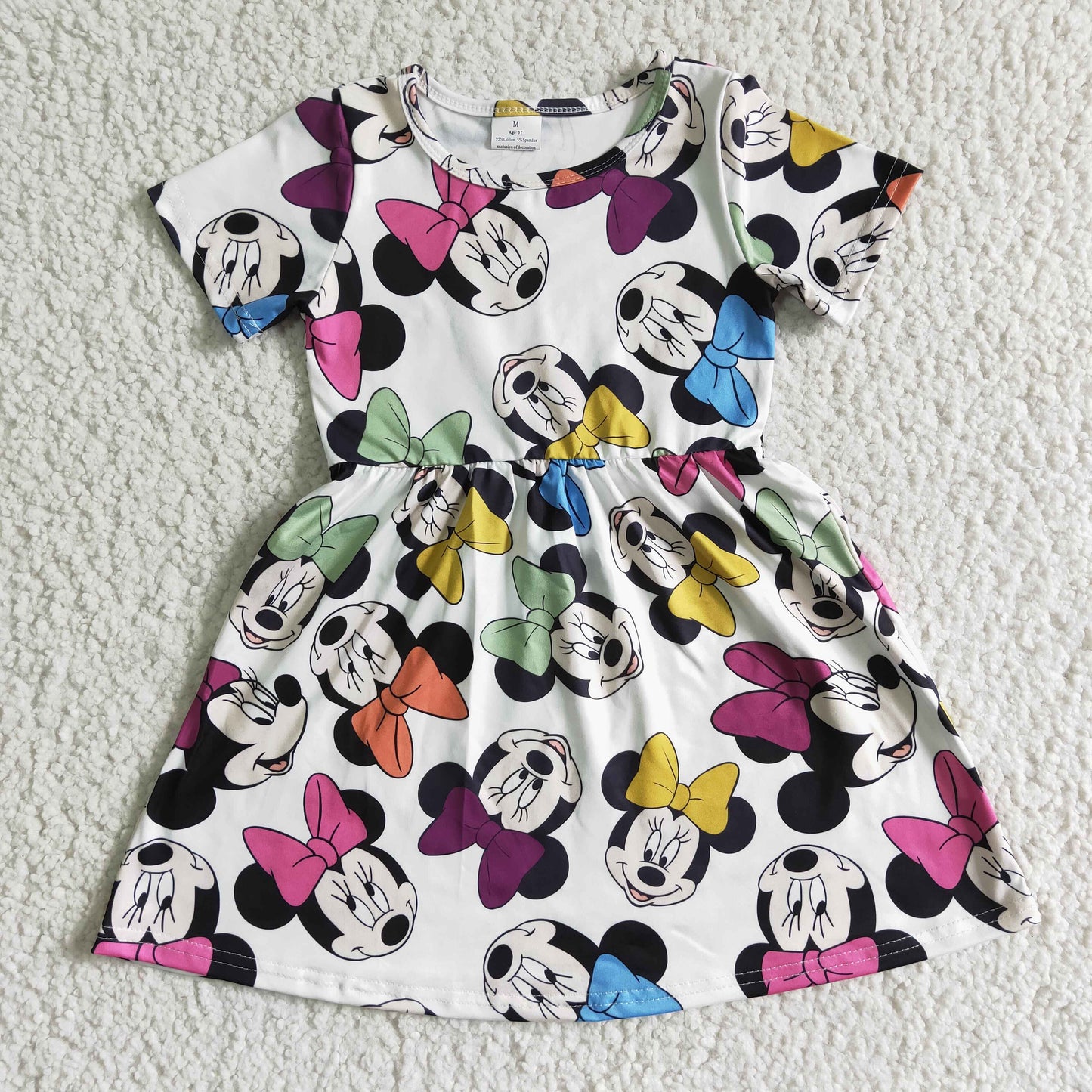 1.99 GSD0086 Girls Cartoon Dress Short Sleeves