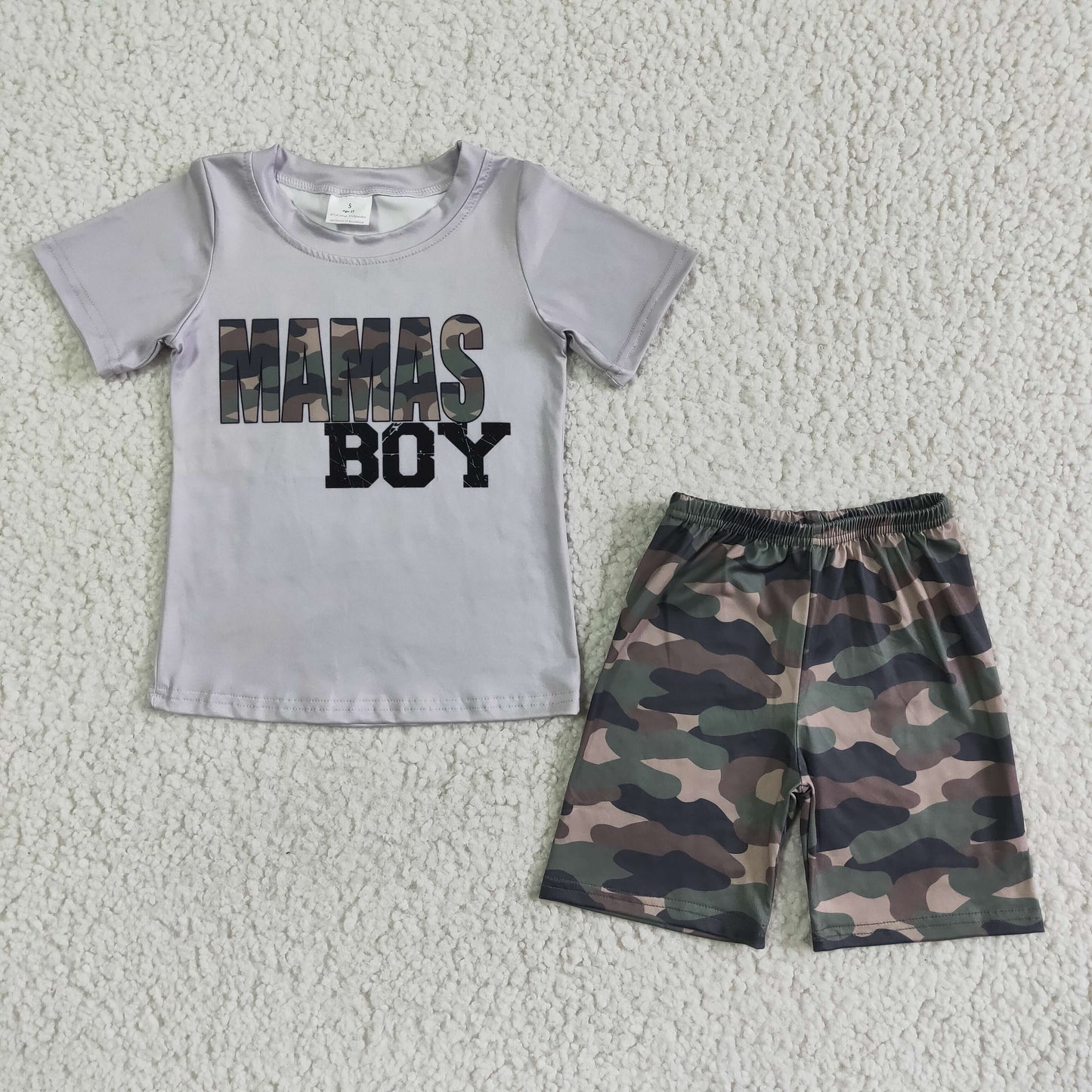 BSSO0049 MAMA'S Boy Outfits Short Sleeves Camo Shorts