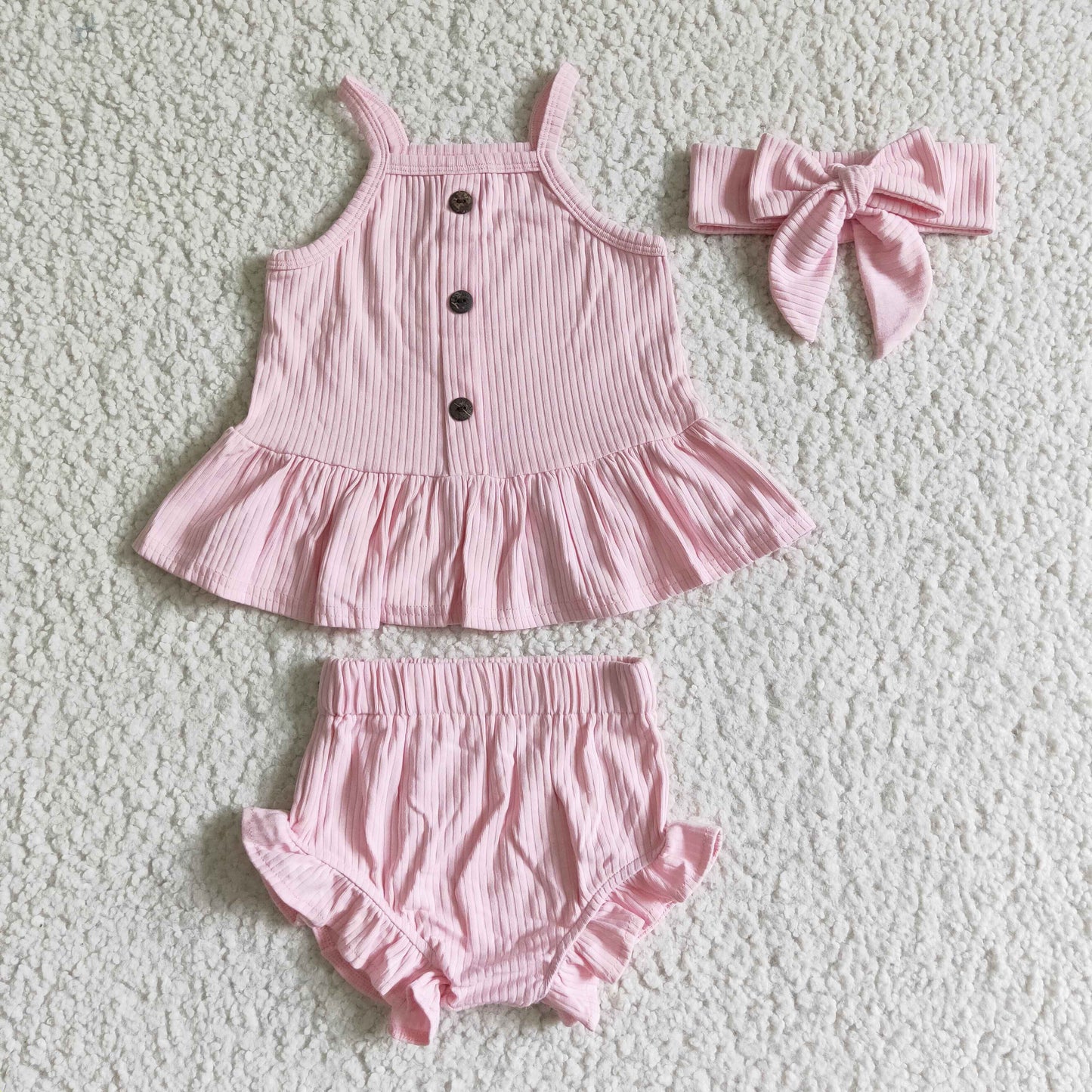 Girls Pink Bummies set