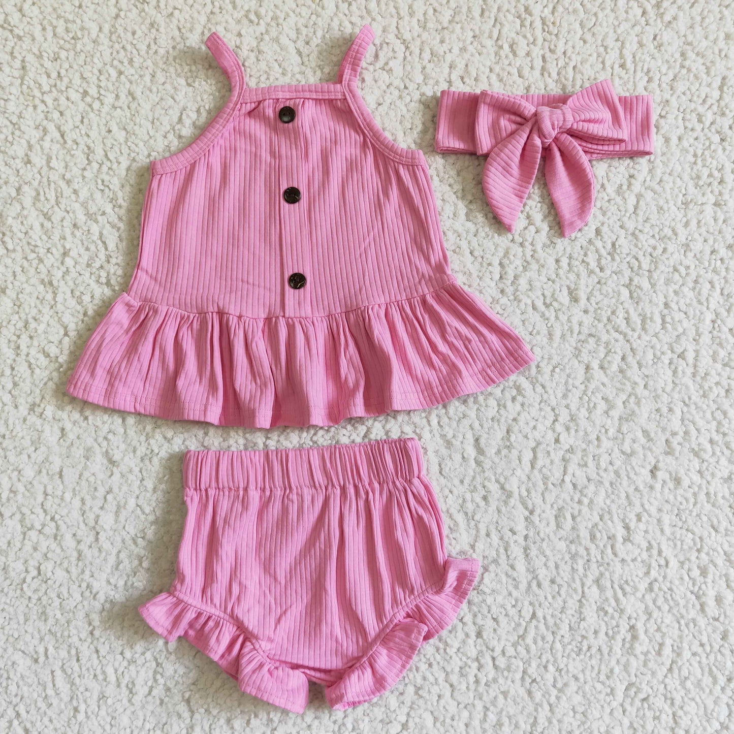 Girls Fushcia Bummies set