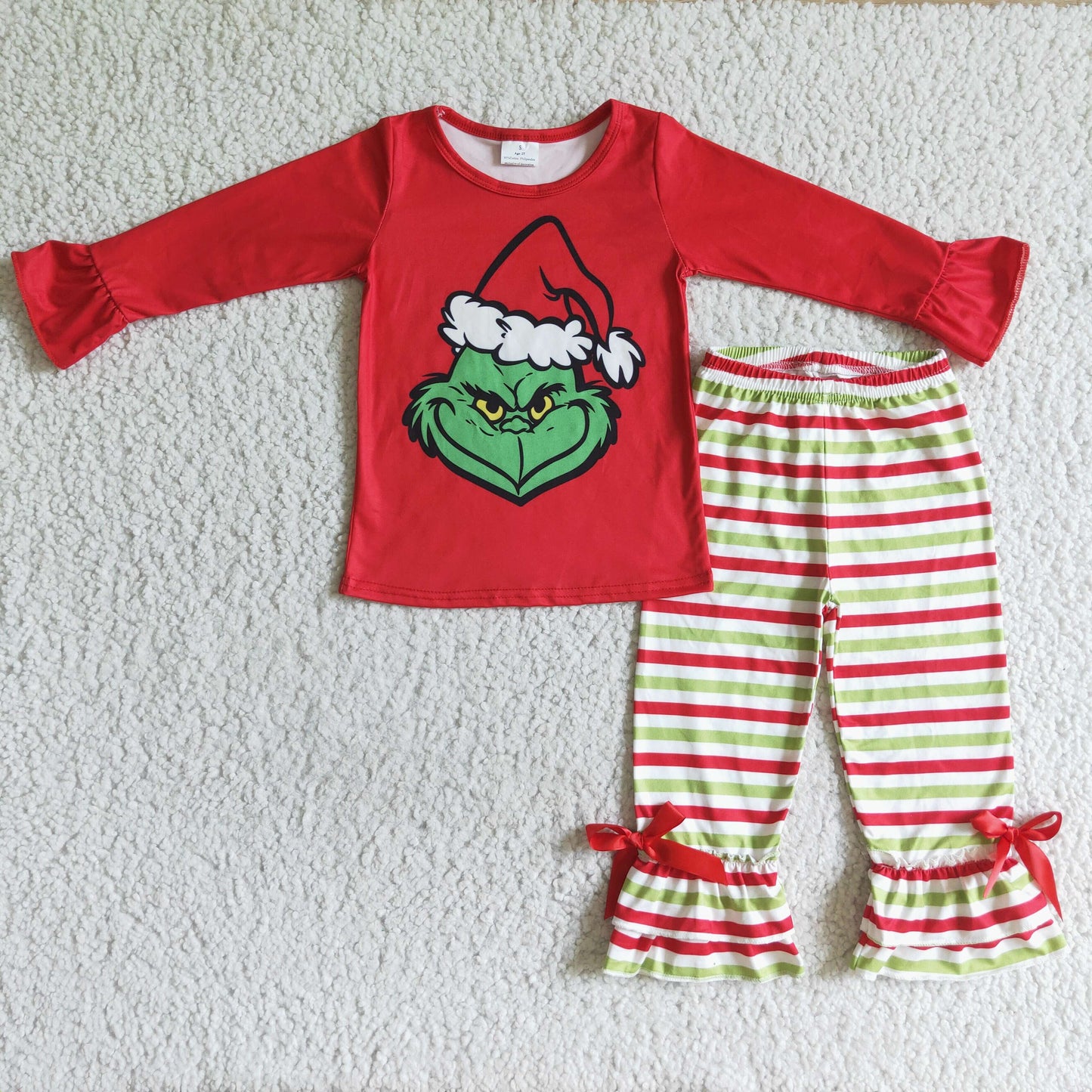 Girls Christmas Outfits Stripe Pants