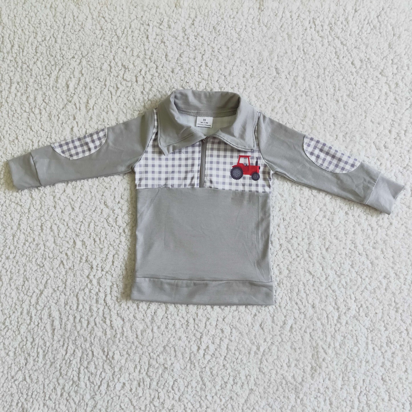 Boys Truck Pullover Long Sleeves Zip