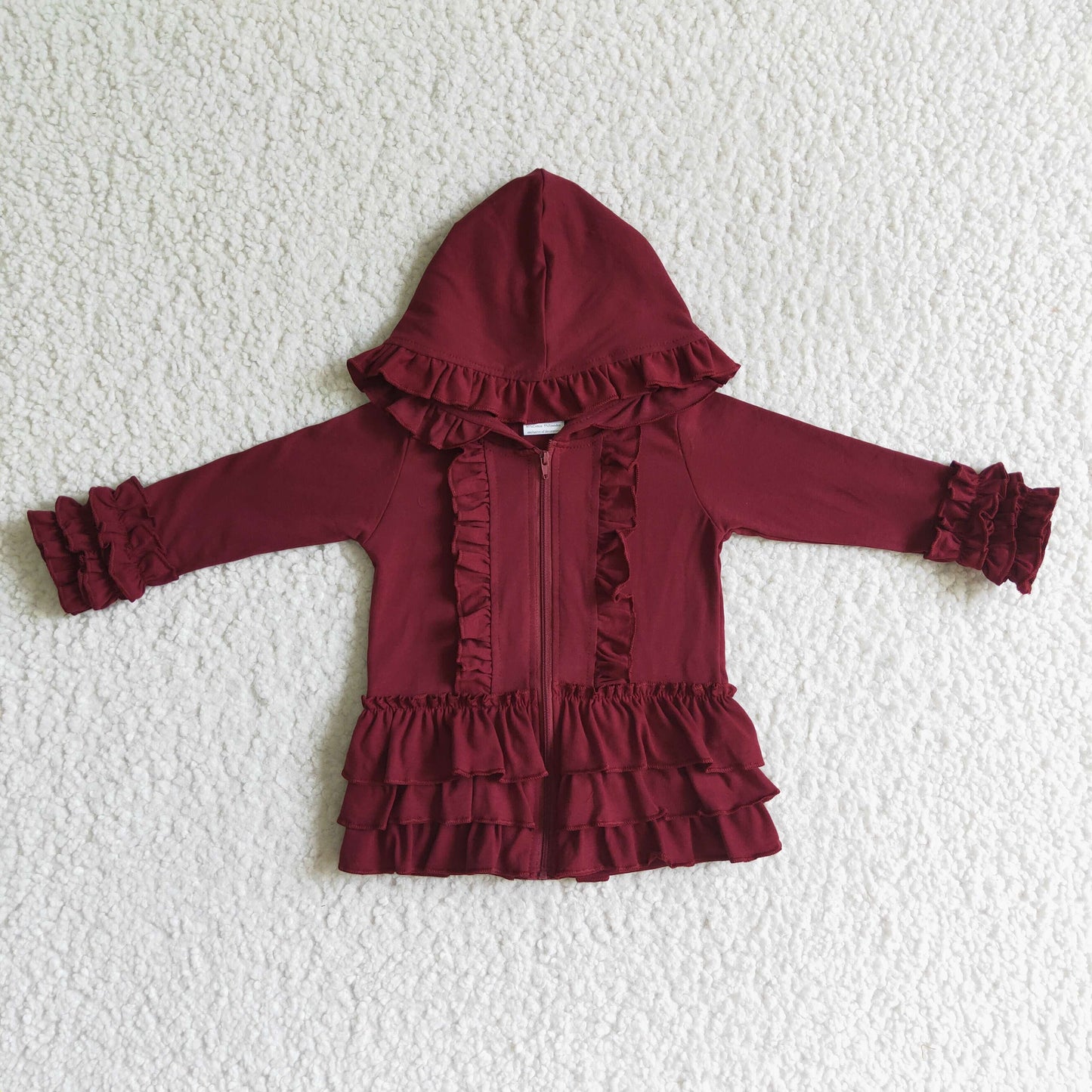 GT0014 Girls Dark Red Top Jacket Coat Zip