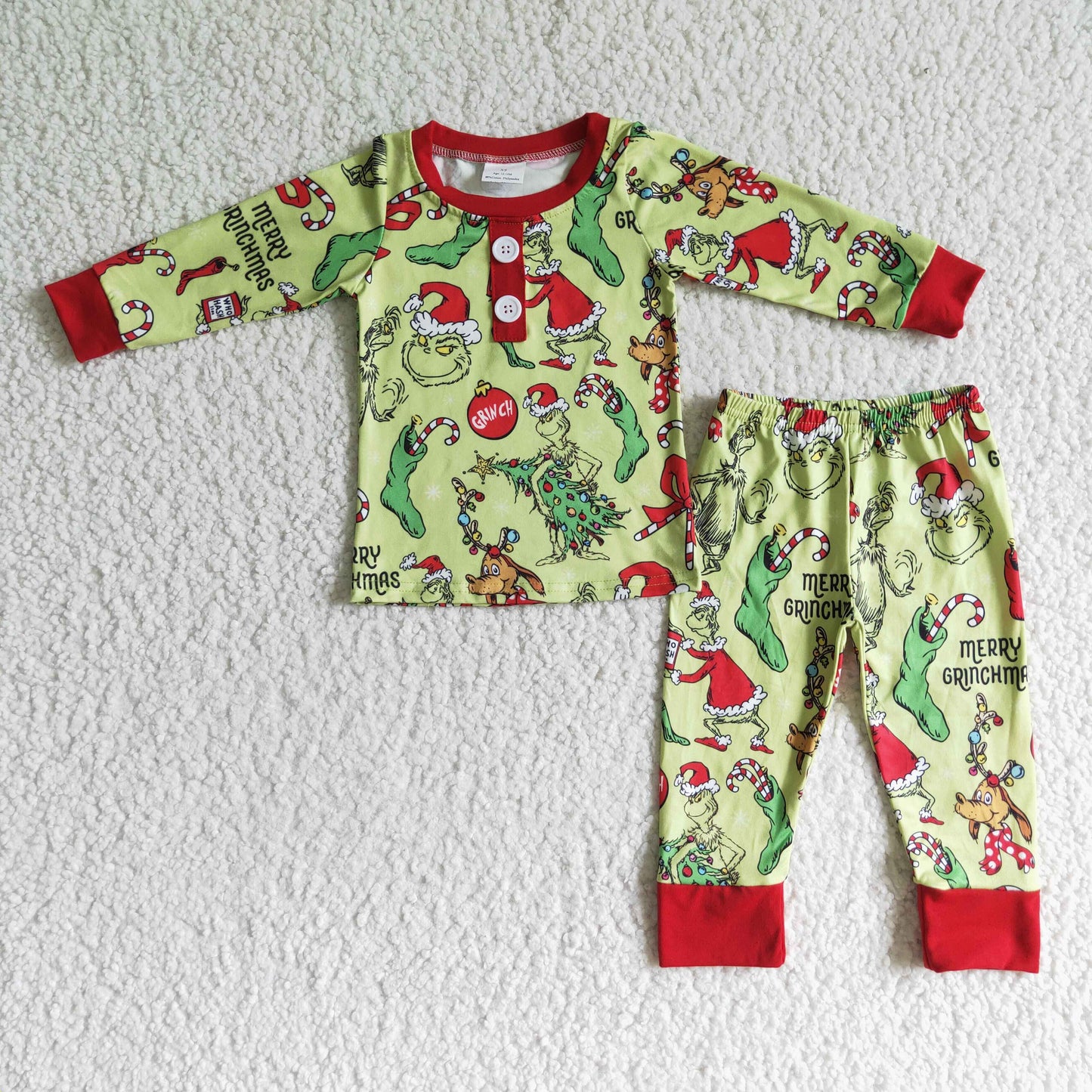 BLP0073 Boys Christmas Green Pajamas