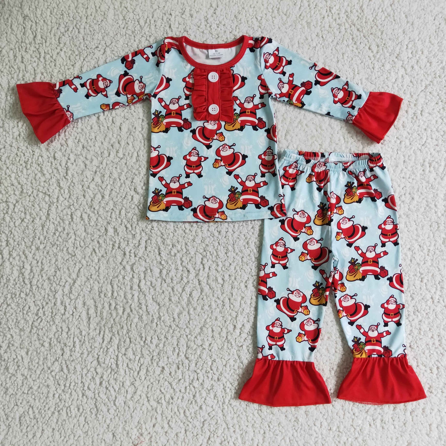 Girls Christmas Santa Pajamas