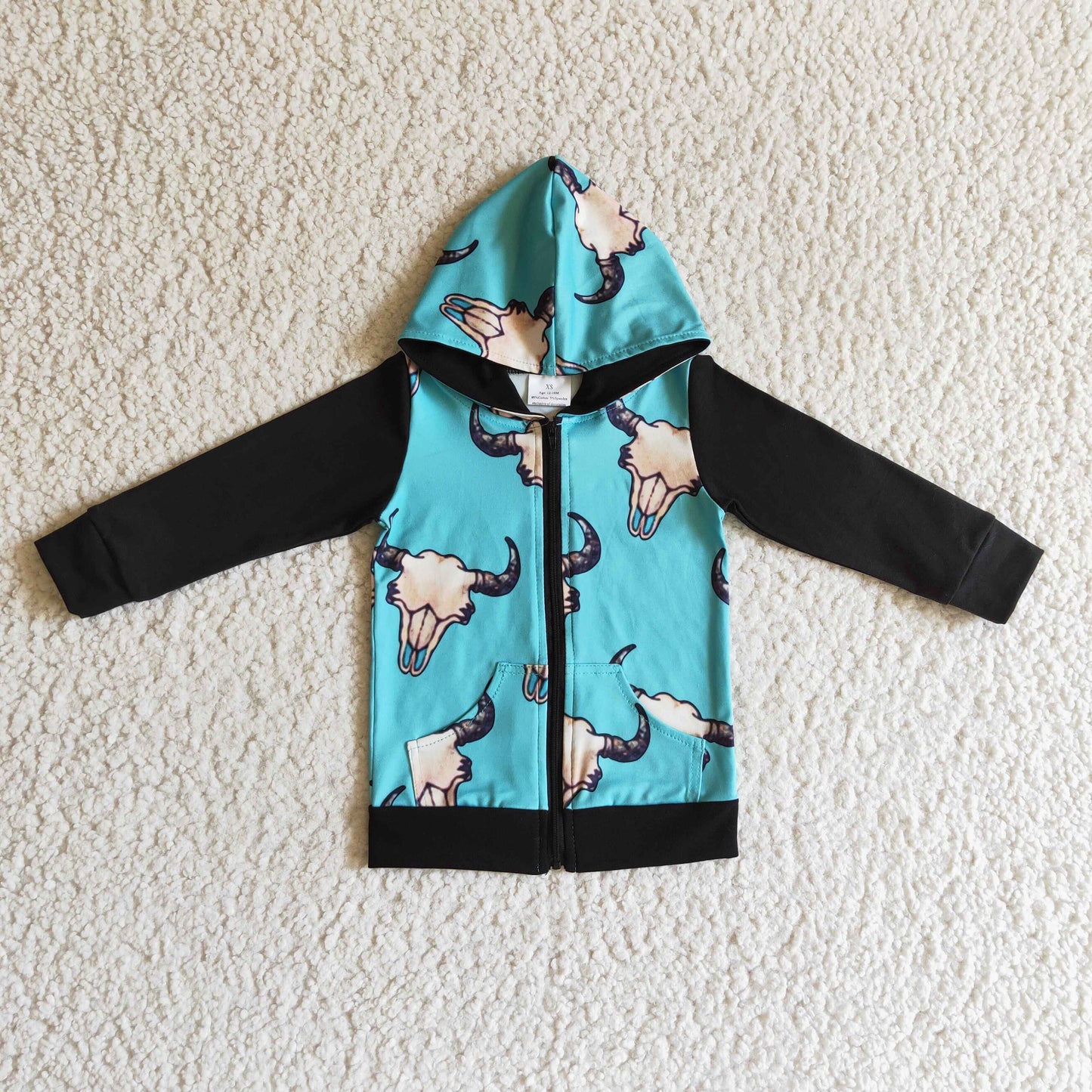 BT0083 Boys Cow Coat With Zip
