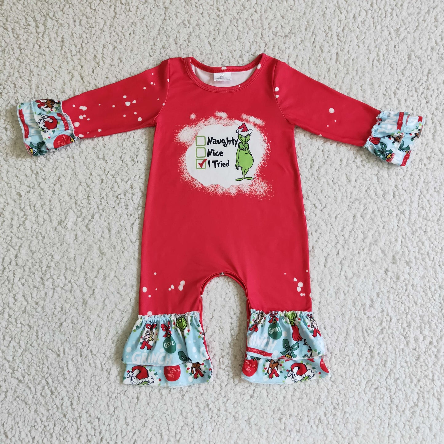 Girls Christmas Red Rompers