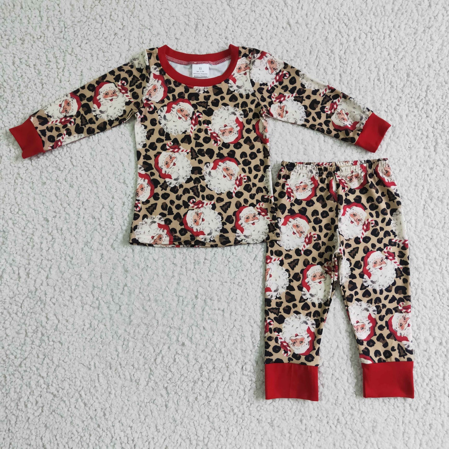 5.5 BLP0080 Boys Christmas Santa Leopard Pajamas