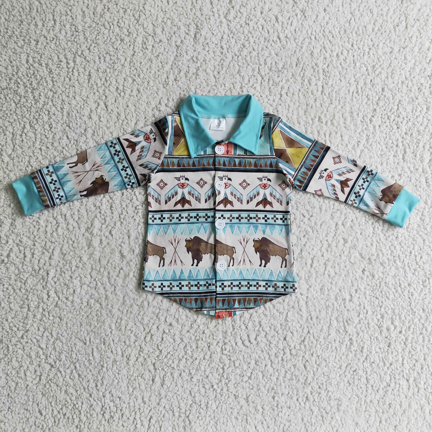 Boys Cow Shirt Top Long Sleeves