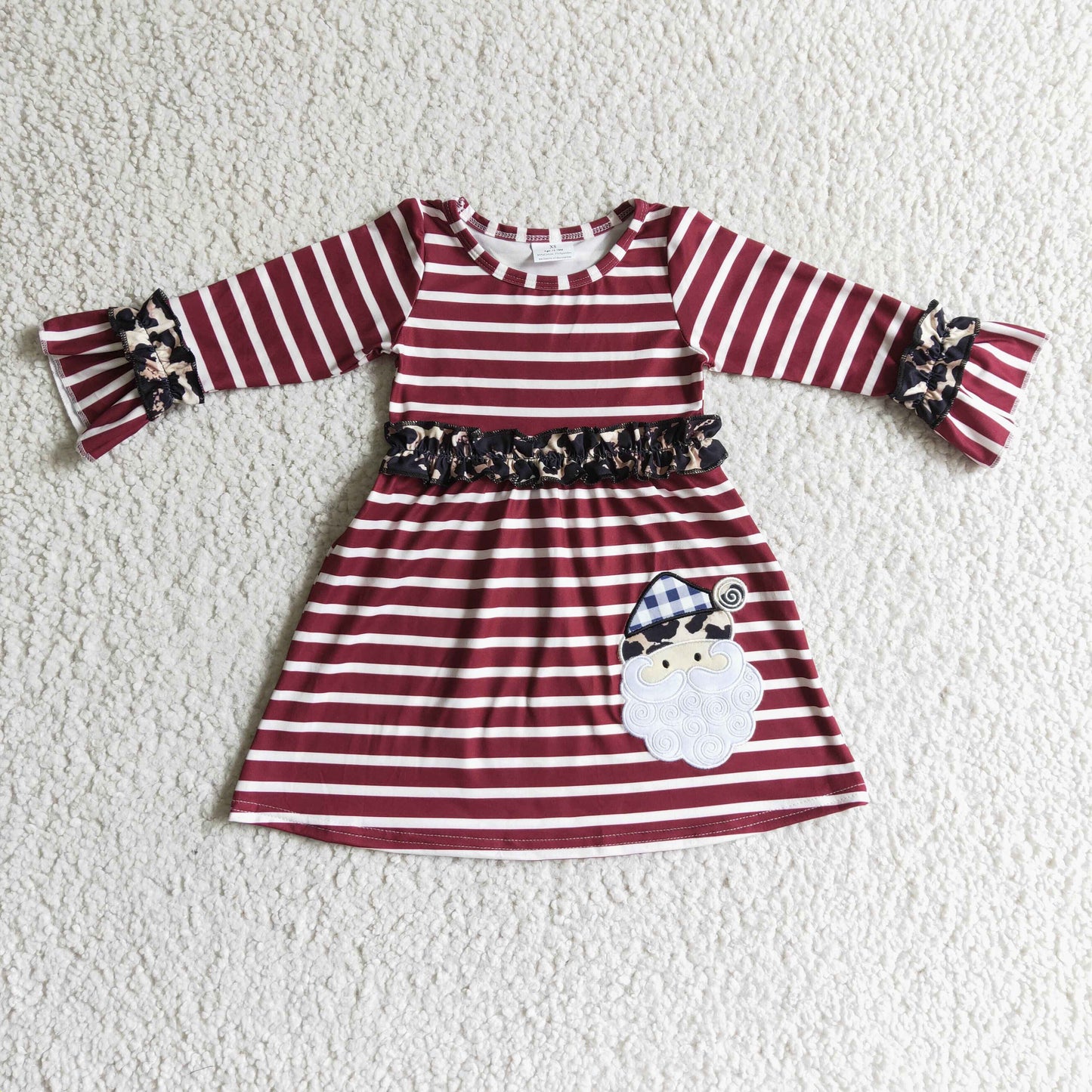 Girls Embroidery Christmas Santa dress