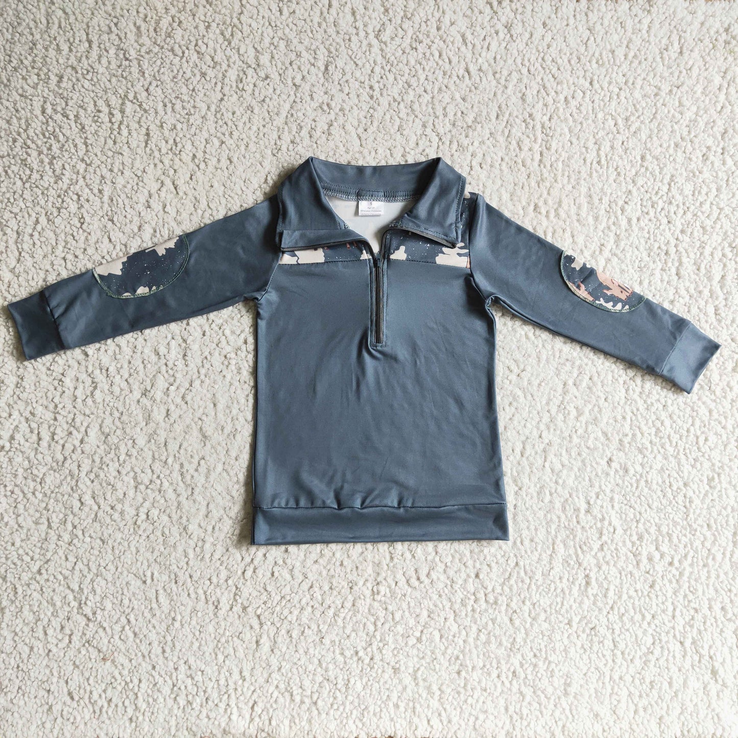BT0112 Boys Christmas Deer Pullover Long Sleeves Zip