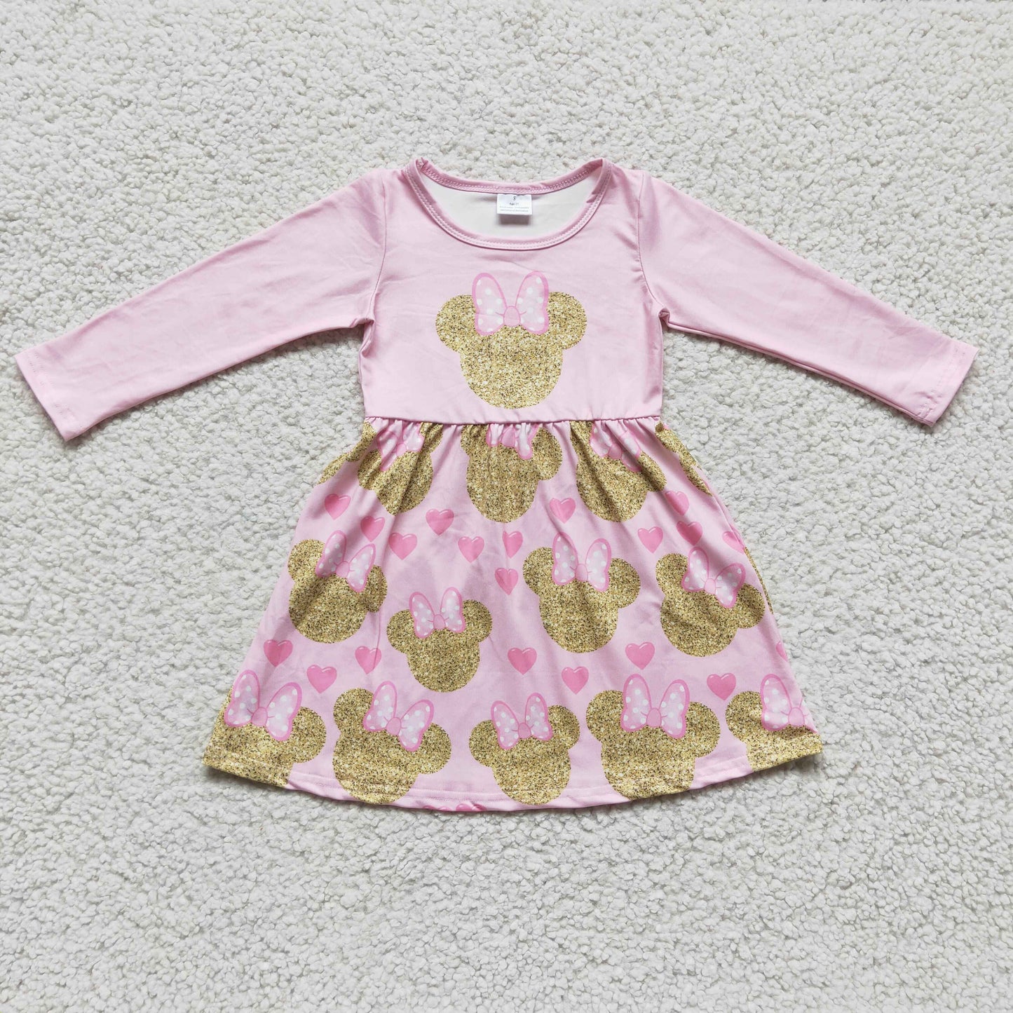 GLD0156 Girls Pink Cartoon dress