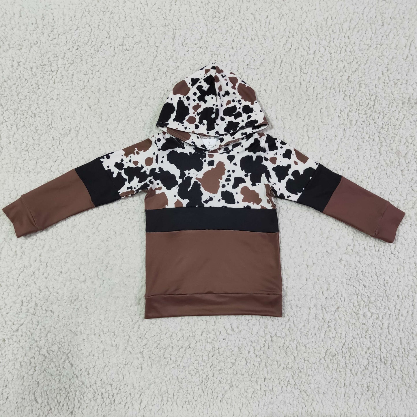 Boys Brown Cow Hoodies Long Sleeves