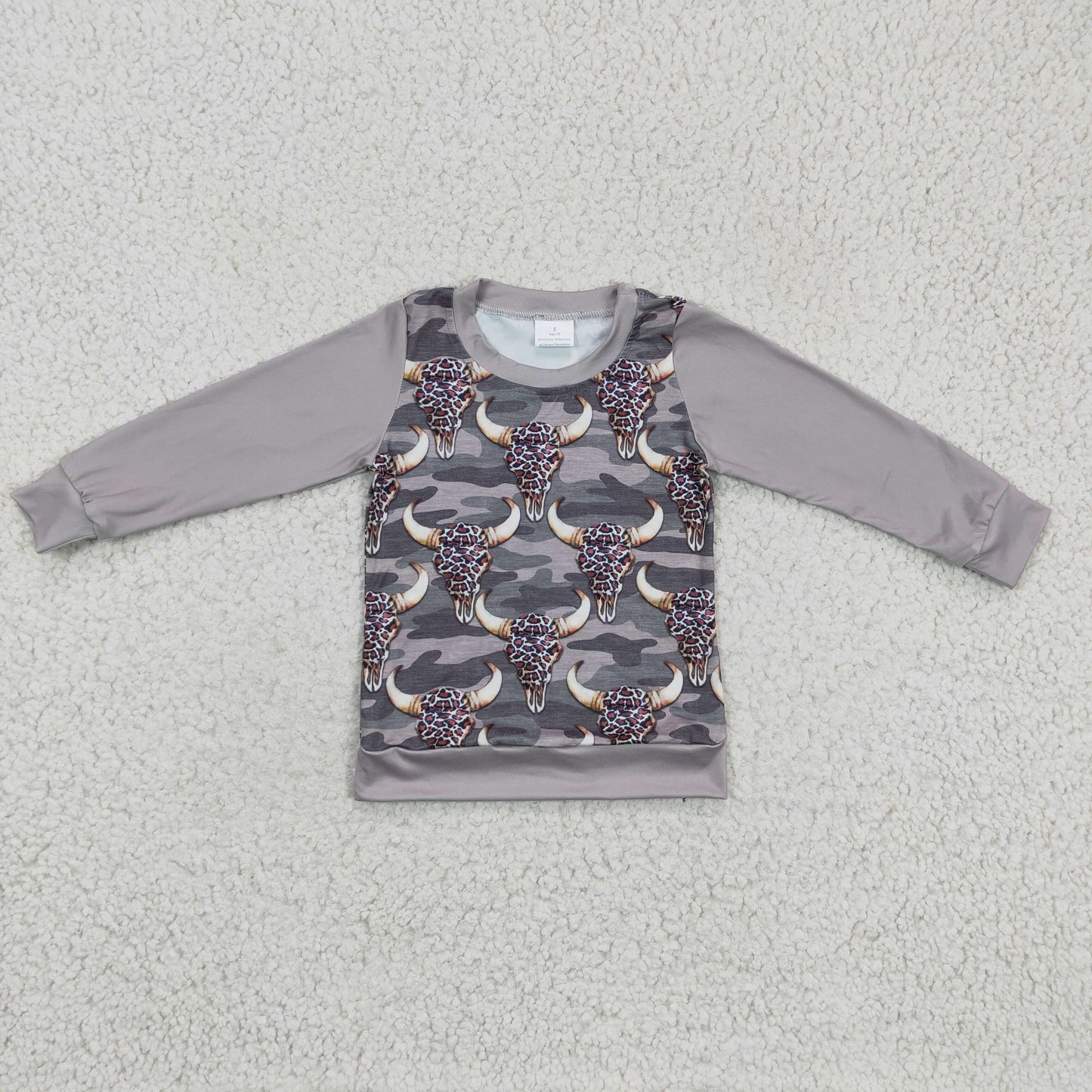 Boys Cow Camo Top Shirt