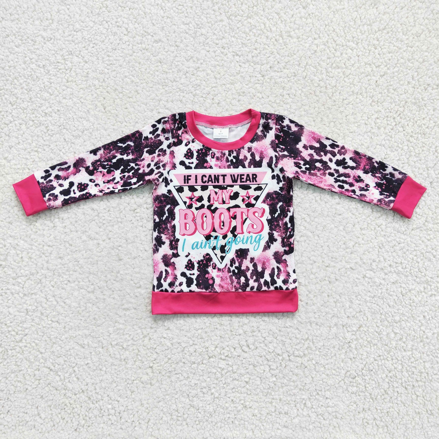 Girls Boots Shirt Top Long Sleeves