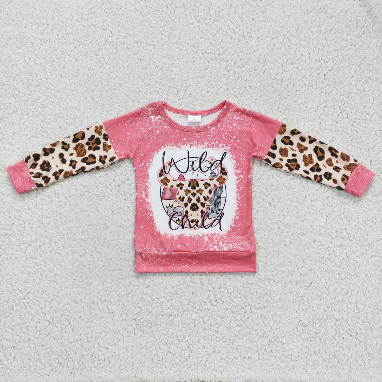 Girls Wild Child Shirt Top Long Sleeves