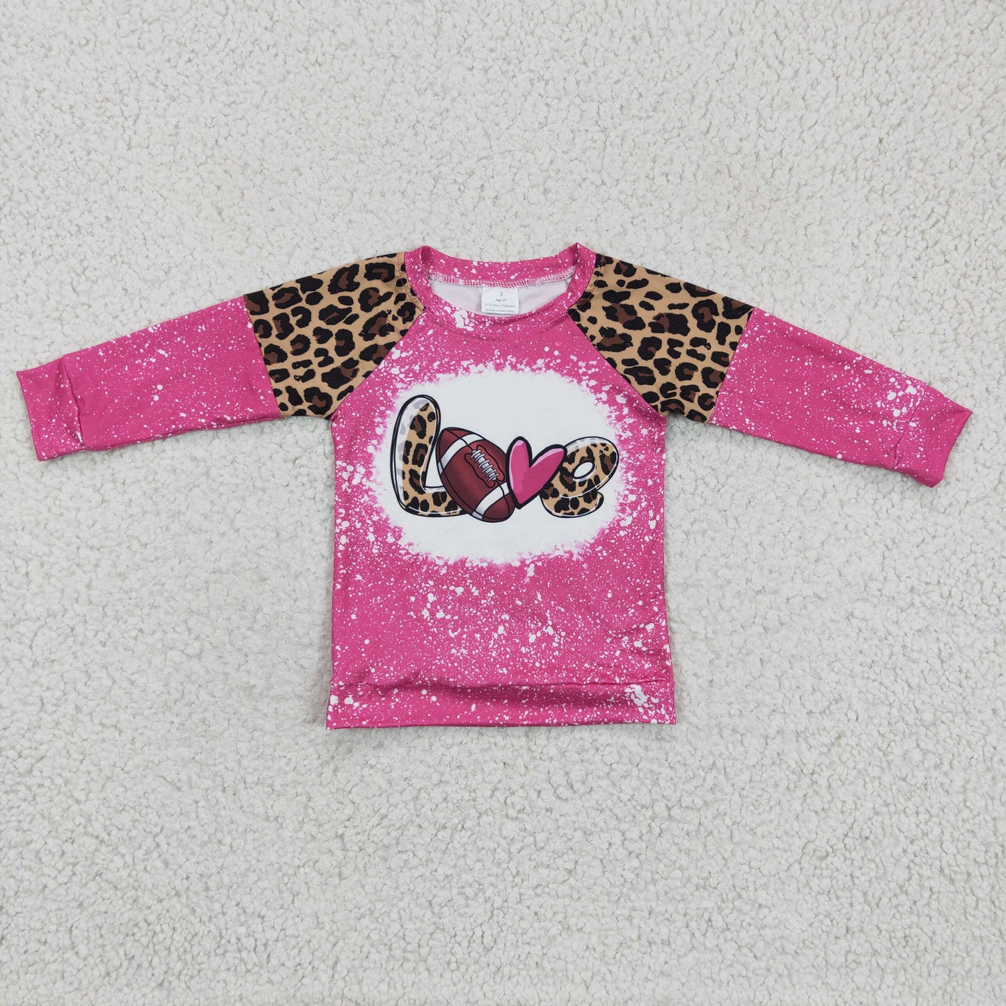 GT0082 Girls Love Football Shirt Top Long Sleeves