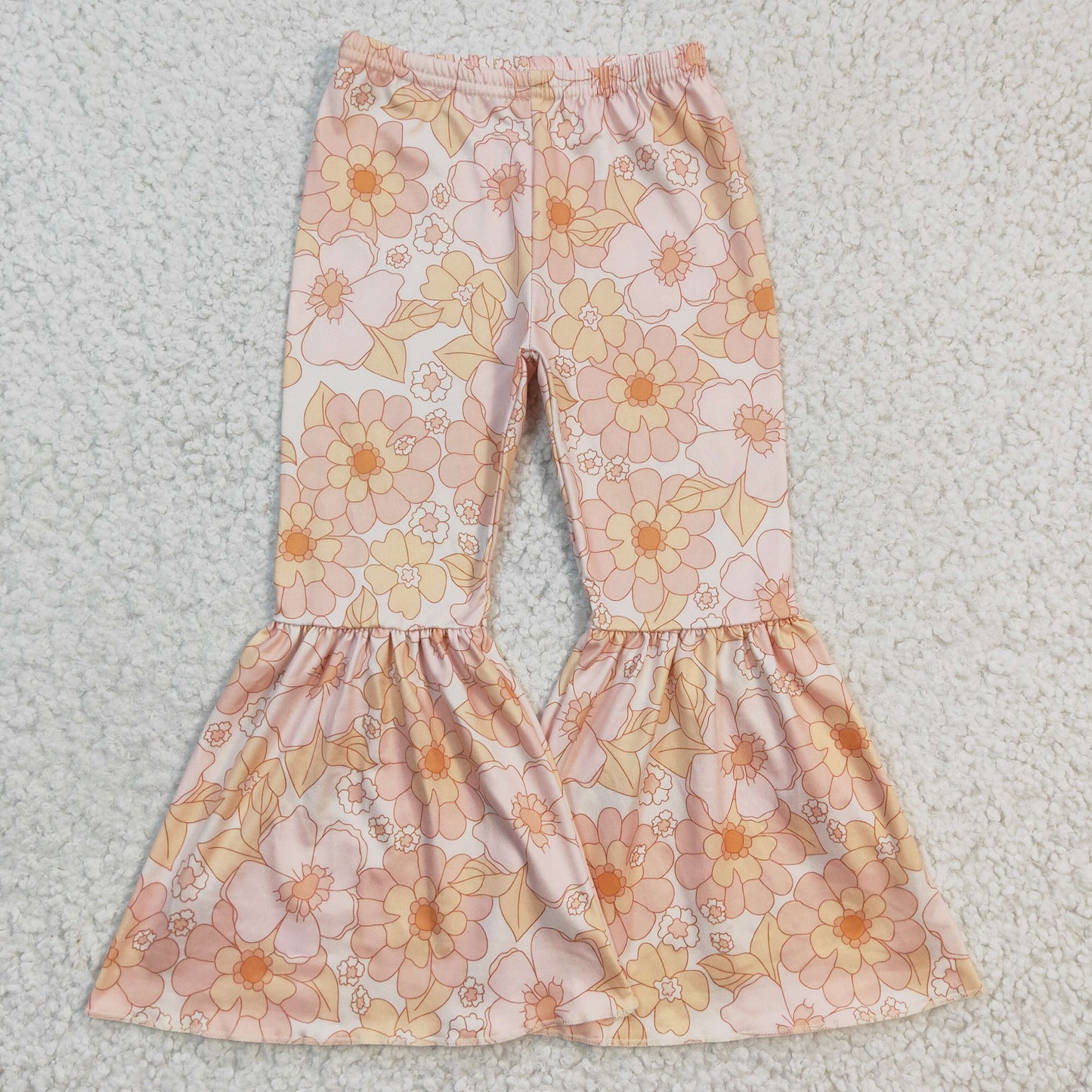 P0054 Girls Floral Bell Bottom Pants