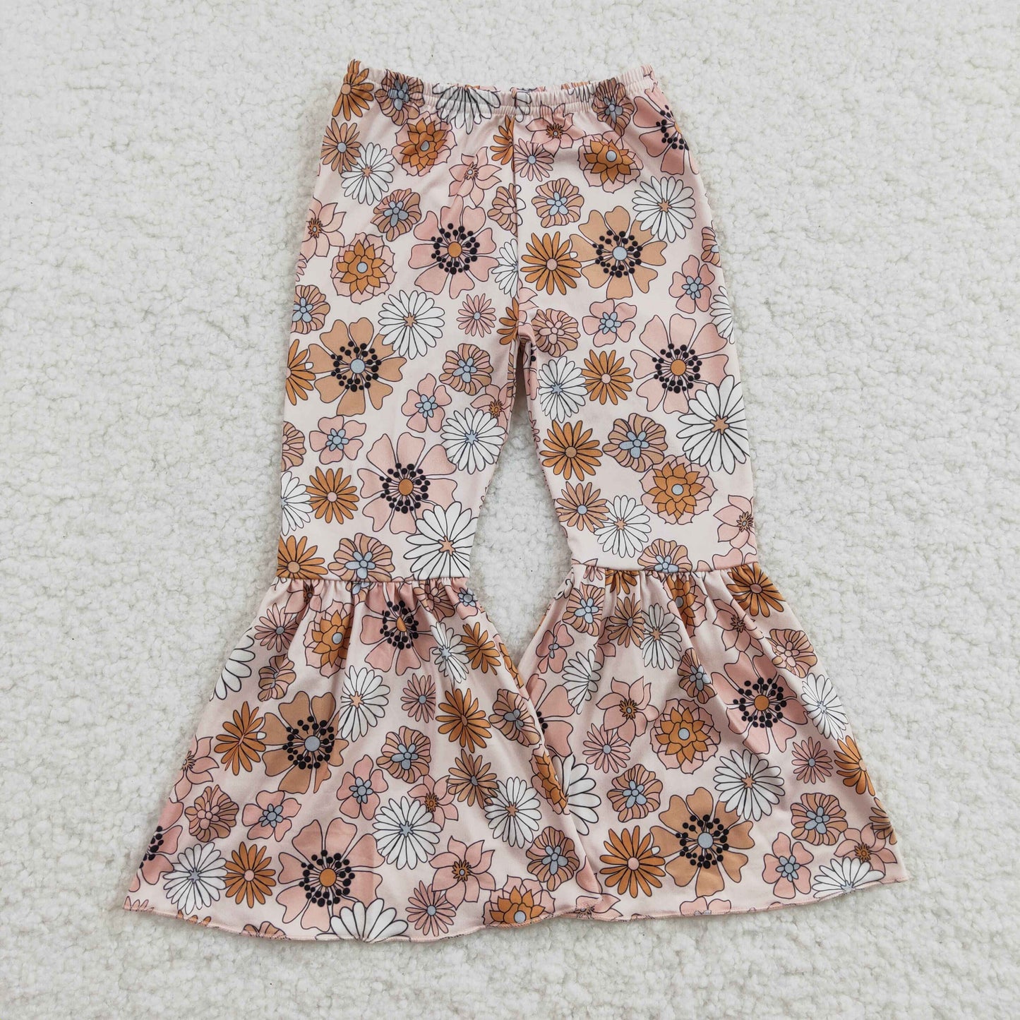 P0058 Girls Floral Bell Bottom Pants
