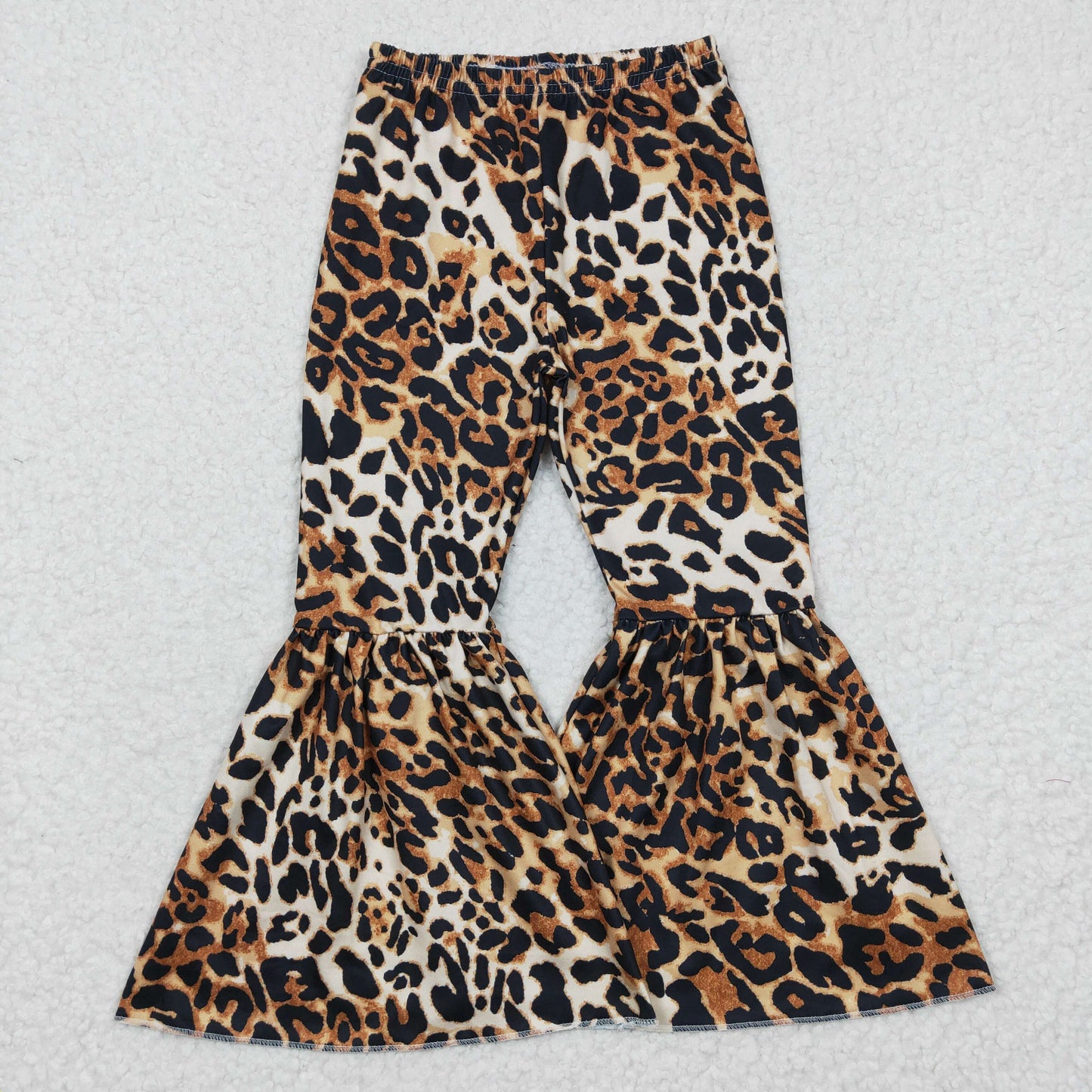 P0042 Girls Leopard Bell Bottom Pants