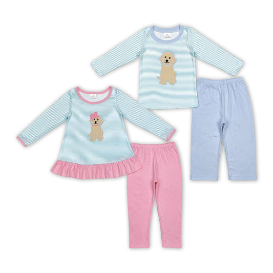 Matching Baby girls boys dog outfits embroidery clothing