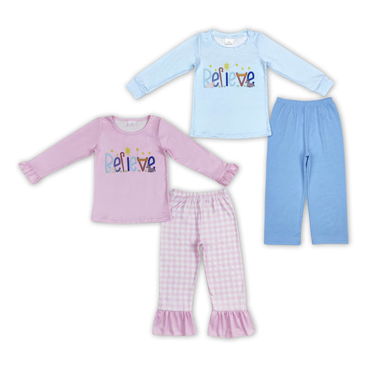 Matching Baby girls boys Christma believe outfits clothing